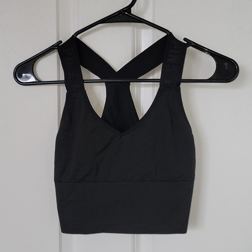 Victoria's Secret PINK Black Long Line Sports Bra